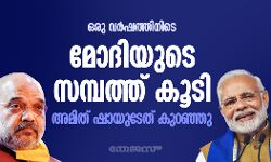ഒരു വര്‍ഷത്തിനിടെ മോദിയുടെ സമ്പത്ത് കൂടി; അമിത് ഷായുടേത് കുറഞ്ഞു