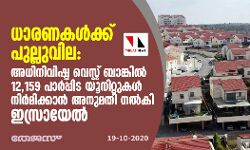 ധാരണകള്‍ക്ക് പുല്ലുവില: അധിനിവിഷ്ട വെസ്റ്റ് ബാങ്കില്‍ 12,159 പാര്‍പ്പിട യൂനിറ്റുകള്‍ നിര്‍മിക്കാന്‍ അനുമതി നല്‍കി ഇസ്രായേല്‍