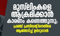 മുസ് ലിംകളെ ആക്രമിക്കാന്‍ കാരണം കണ്ടെത്തുന്നു; ഫ്രഞ്ച് പ്രസിഡന്റിനെതിരേ ആഞ്ഞടിച്ച് ഉര്‍ദുഗാന്‍