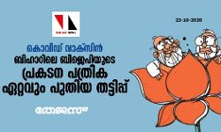 കൊവിഡ് വാക്സിൻ: ബിഹാറിലെ ബിജെപിയുടെ പ്രകടന പത്രിക ഏറ്റവും പുതിയ തട്ടിപ്പ് കൊവിഡ് വാക്സിൻ: ബിഹാറിലെ ബിജെപിയുടെ പ്രകടന പത്രിക ഏറ്റവും പുതിയ തട്ടിപ്പ്