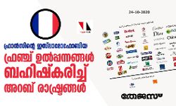 ഫ്രാന്സിന്റെ ഇസ്ലാമോഫോബിയ; ഫ്രഞ്ച് ഉല്പ്പന്നങ്ങള് ബഹിഷ്കരിച്ച് അറബ് രാഷ്ട്രങ്ങള് ഫ്രാന്സിന്റെ ഇസ്ലാമോഫോബിയ; ഫ്രഞ്ച് ഉല്പ്പന്നങ്ങള് ബഹിഷ്കരിച്ച് അറബ് രാഷ്ട്രങ്ങള്
