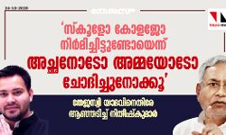 സ്‌കൂളോ കോളജോ നിര്‍മിച്ചിട്ടുണ്ടോയെന്ന് അച്ഛനോടോ അമ്മയോടോ ചോദിച്ചുനോക്കൂ; തേജസ്വി യാദവിനെതിരേ ആഞ്ഞടിച്ച് നിതീഷ്‌കുമാര്‍