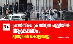 ഫ്രാന്സിലെ ക്രിസ്ത്യന് പള്ളിയില് ആക്രമണം; മൂന്നുപേര് കൊല്ലപ്പെട്ടു ഫ്രാന്സിലെ ക്രിസ്ത്യന് പള്ളിയില് ആക്രമണം; മൂന്നുപേര് കൊല്ലപ്പെട്ടു