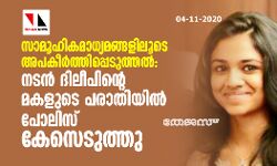 സാമൂഹികമാധ്യമങ്ങളിലൂടെ അപകീര്‍ത്തിപ്പെടുത്തല്‍: നടന്‍ ദിലീപിന്റെ മകളുടെ പരാതിയില്‍ പോലിസ് കേസെടുത്തു