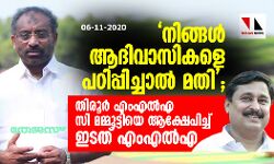 നിങ്ങള് ആദിവാസികളെ പഠിപ്പിച്ചാല് മതി; തിരൂര് എംഎല്എ സി മമ്മൂട്ടിയെ ആക്ഷേപിച്ച് ഇടത് എംഎല്എ നിങ്ങള് ആദിവാസികളെ പഠിപ്പിച്ചാല് മതി; തിരൂര് എംഎല്എ സി മമ്മൂട്ടിയെ ആക്ഷേപിച്ച് ഇടത് എംഎല്എ