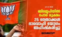 ബിജെപിയില്‍ പോര് രൂക്ഷം: 25 നേതാക്കള്‍ ഭാരവാഹി യോഗം ബഹിഷ്‌കരിച്ചു