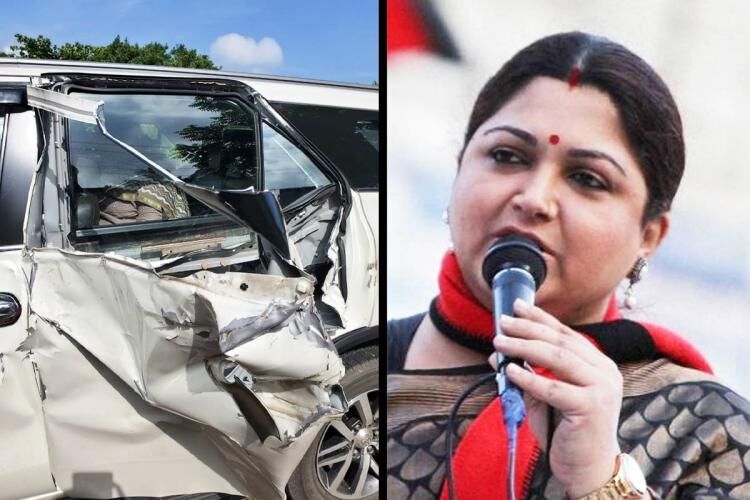 ഖുശ്ബു സഞ്ചരിച്ച വാഹനത്തില് ട്രക്കിടിച്ചു; ഡ്രൈവര് കസ്റ്റഡിയില് ഖുശ്ബു സഞ്ചരിച്ച വാഹനത്തില് ട്രക്കിടിച്ചു; ഡ്രൈവര് കസ്റ്റഡിയില്