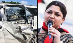 ഖുശ്ബു സഞ്ചരിച്ച വാഹനത്തില്‍ ട്രക്കിടിച്ചു; ഡ്രൈവര്‍ കസ്റ്റഡിയില്‍