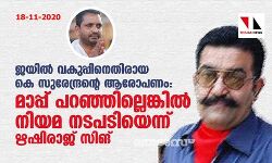 ജയില്‍ വകുപ്പിനെതിരായ കെ സുരേന്ദ്രന്റെ ആരോപണം: മാപ്പ് പറഞ്ഞില്ലെങ്കില്‍ നിയമ നടപടിയെന്ന് ഋഷിരാജ് സിങ്