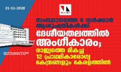 സംസ്ഥാനത്തെ 6 സര്‍ക്കാര്‍ ആശുപത്രികള്‍ക്ക് ദേശീയതലത്തില്‍ അംഗീകാരം; രാജ്യത്തെ മികച്ച 12 പ്രാഥമികാരോഗ്യ കേന്ദ്രങ്ങളും കേരളത്തില്‍
