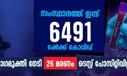 ഇന്ന് 6491 പേര്ക്ക് കൊവിഡ്; 5770 പേര്ക്ക് രോഗമുക്തി ഇന്ന് 6491 പേര്ക്ക് കൊവിഡ്; 5770 പേര്ക്ക് രോഗമുക്തി