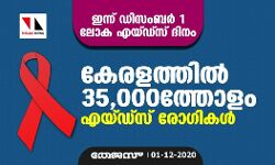 ഡിസംബർ ഒന്ന്: ലോക എയ്ഡ്സ് ദിനം; കേരളത്തിൽ 35,000ത്തോളം രോഗികൾ ഡിസംബർ ഒന്ന്: ലോക എയ്ഡ്സ് ദിനം; കേരളത്തിൽ 35,000ത്തോളം രോഗികൾ