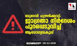 ബുറേവി ചുഴലിക്കാറ്റ്: ജാഗ്രതാ നിര്‍ദേശം പുറപ്പെടുവിച്ച് ആരോഗ്യവകുപ്പ്