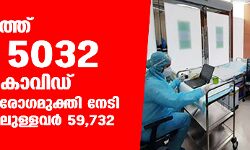 സംസ്ഥാനത്ത് ഇന്ന് 5032 പേര്‍ക്ക് കൊവിഡ്;   4735 പേര്‍ക്കു രോഗമുക്തി നേടി