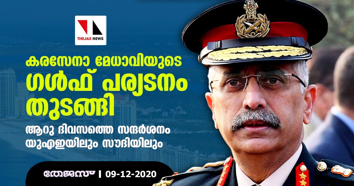 കരസേനാ മേധാവിയുടെ ഗള്‍ഫ് പര്യടനം തുടങ്ങി; ആറു ദിവസത്തെ സന്ദര്‍ശനം യുഎഇയിലും സൗദിയിലും