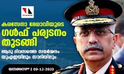 കരസേനാ മേധാവിയുടെ ഗള്‍ഫ് പര്യടനം തുടങ്ങി; ആറു ദിവസത്തെ സന്ദര്‍ശനം യുഎഇയിലും സൗദിയിലും