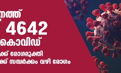 സംസ്ഥാനത്ത് ഇന്ന് 4642 പേര്‍ക്ക് കൊവിഡ്;   4748 പേര്‍ക്കു രോഗമുക്തി