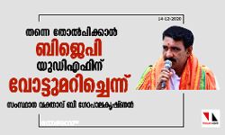 തന്നെ തോല്‍പിക്കാന്‍ ബിജെപി യുഡിഎഫിന് വോട്ടുമറിച്ചെന്ന് സംസ്ഥാന വക്താവ് ബി ഗോപാലകൃഷ്ണന്‍
