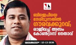ബിജെപിയെ നേരിടുന്നതിൽ ഗൗരവക്കുറവ്; രാജിവച്ച് അസം കോൺഗ്രസ് നേതാവ്