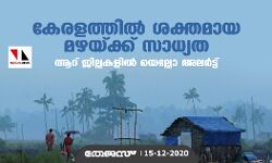 കേരളത്തില്‍ ശക്തമായ മഴയ്ക്ക് സാധ്യത; ആറ് ജില്ലകളില്‍ യെല്ലോ അലര്‍ട്ട്