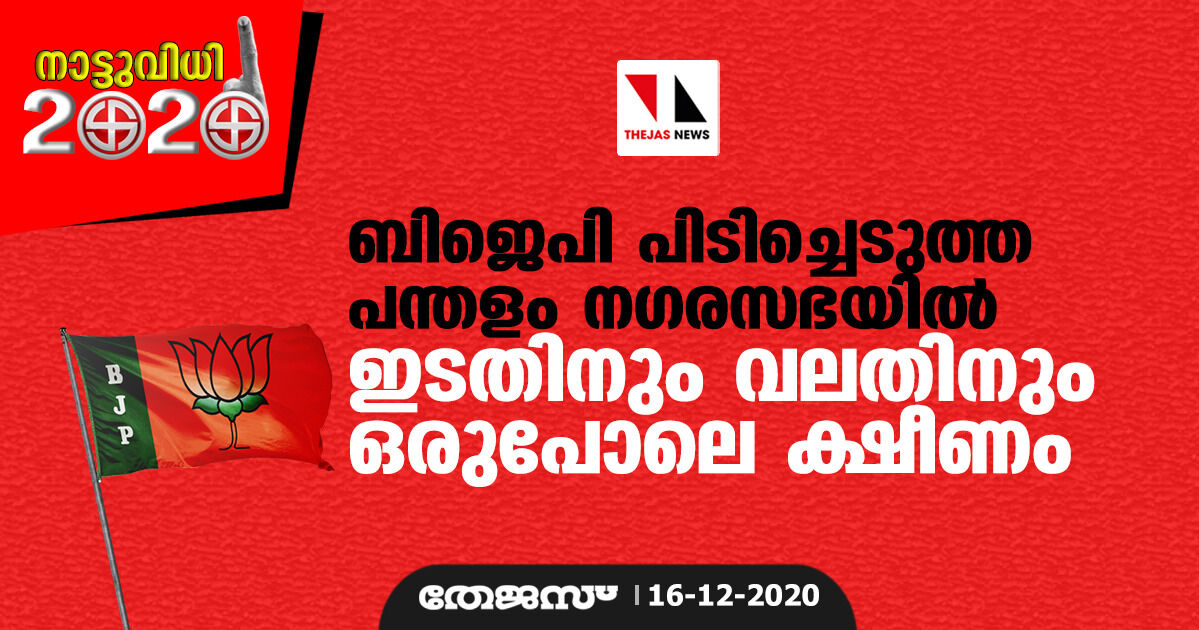 ബിജെപി പിടിച്ചെടുത്ത പന്തളം നഗരസഭയിൽ ഇടതിനും വലതിനും ഒരുപോലെ ക്ഷീണം ബിജെപി പിടിച്ചെടുത്ത പന്തളം നഗരസഭയിൽ ഇടതിനും വലതിനും ഒരുപോലെ ക്ഷീണം