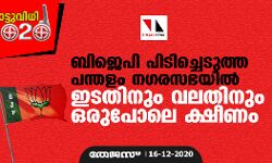 ബിജെപി പിടിച്ചെടുത്ത പന്തളം ന​ഗരസഭയിൽ ഇടതിനും വലതിനും ഒരുപോലെ ക്ഷീണം