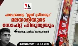 പാലക്കാട്ടെ ജയ് ശ്രീറാമും മലയാളിയുടെ സോഫ്റ്റ് ഹിന്ദുത്വയും  -അഡ്വ.ഹരീഷ് വാസുദേവന്‍