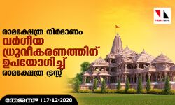 രാമക്ഷേത്ര നിർമാണം വർ​ഗീയ ധ്രുവീകരണത്തിന് ഉപയോ​ഗിച്ച് രാമക്ഷേത്ര ട്രസ്റ്റ്