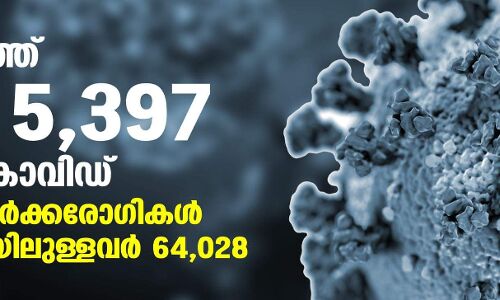 സംസ്ഥാനത്ത് ഇന്ന് 5,397 പേര്‍ക്ക് കൊവിഡ്; 4,690 സമ്പര്‍ക്കരോഗികള്‍, ചികില്‍സയിലുള്ളവര്‍ 64,028