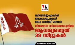 ബിഡിജെഎസിന് ആകെയുള്ളത് ഒരു വാർഡ് മെമ്പർ; നിയമസഭ തിരഞ്ഞെടുപ്പിൽ ആവശ്യപ്പെട്ടത് 39 സീറ്റുകൾ