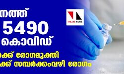 സംസ്ഥാനത്ത് ഇന്ന് 5490 പേര്‍ക്ക് കൊവിഡ്; 4337 പേര്‍ക്ക് രോഗമുക്തി