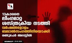 13കാരനെ ലിംഗമാറ്റ ശസ്ത്രക്രിയ നടത്തി വര്‍ഷങ്ങളോളം ബലാല്‍സംഗത്തിനിരയാക്കി; രണ്ടുപേര്‍ അറസ്റ്റില്‍