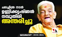 ചലച്ചിത്ര നടന്‍ ഉണ്ണിക്കൃഷ്ണന്‍ നമ്പൂതിരി അന്തരിച്ചു