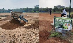 നെല്‍വയലില്‍ അനധികൃത ടെന്നീസ് കോര്‍ട്ട് നിര്‍മാണം തടഞ്ഞു