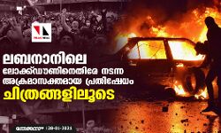 ലബനാനിലെ ലോക്ക്ഡൗണിനെതിരേ നടന്ന  അക്രമാസക്തമായ പ്രതിഷേധം ചിത്രങ്ങളിലൂടെ