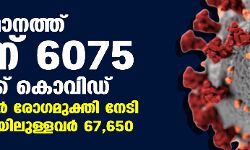 സംസ്ഥാനത്ത് ഇന്ന് 6075 പേര്ക്ക് കൊവിഡ് സംസ്ഥാനത്ത് ഇന്ന് 6075 പേര്ക്ക് കൊവിഡ്