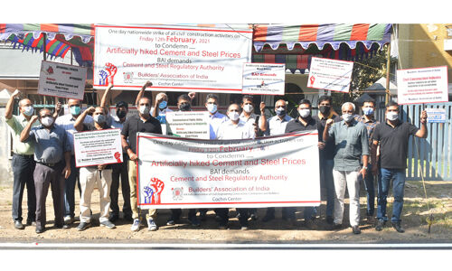 നിര്‍മ്മാണ വസ്തുക്കളുടെ അമിത വില:കെട്ടിട നിര്‍മാതാക്കള്‍ പണിമുടക്കി