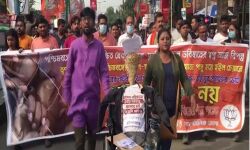 എം പി അര്‍ജുന്‍ സിങ്ങിനെതിരേ ആക്രമണമെന്ന് ആരോപണം; സിലിഗുരിയില്‍ വീല്‍ചെയര്‍ റാലിയുമായി ബിജെപി