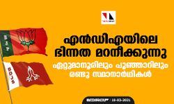എന്‍ഡിഎയിലെ ഭിന്നത മറനീക്കുന്നു; ഏറ്റുമാനൂരിലും പൂഞ്ഞാറിലും രണ്ടു സ്ഥാനാര്‍ഥികള്‍