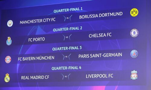 ചാംപ്യന്‍സ് ലീഗ് ക്വാര്‍ട്ടര്‍; ലിവര്‍പൂളിന് എതിരാളി റയല്‍; പിഎസ്ജിക്ക് ബയേണ്‍