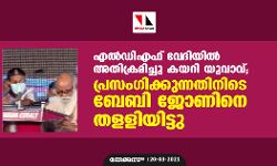 എല്‍ഡിഎഫ് വേദിയില്‍ അതിക്രമിച്ചു കയറി യുവാവ്; പ്രസംഗിക്കുന്നതിനിടെ ബേബി ജോണിനെ തളളിയിട്ടു