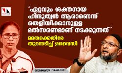 ഏറ്റവും ശക്തനായ ഹിന്ദുത്വന്‍ ആരാണെന്ന് തെളിയിക്കാനുള്ള മല്‍സരണമാണ് നടക്കുന്നത്; മമതക്കെതിരേ തുറന്നടിച്ച് ഉവൈസി