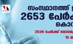 സംസ്ഥാനത്ത് ഇന്ന് 2653 പേര്‍ക്ക് കൊവിഡ്