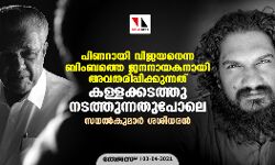 പിണറായി വിജയനെന്ന ബിംബത്തെ ജനനായകനായി അവതരിപ്പിക്കുന്നത് കള്ളക്കടത്തു നടത്തുന്നതുപോലെ: സനൽകുമാർ ശശിധരൻ