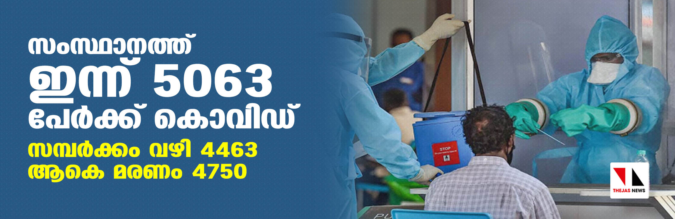 സംസ്ഥാനത്ത് ഇന്ന് 5063 പേര്ക്ക് കൊവിഡ് സ്ഥിരീകരിച്ചു സംസ്ഥാനത്ത് ഇന്ന് 5063 പേര്ക്ക് കൊവിഡ് സ്ഥിരീകരിച്ചു