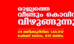 രാജ്യത്തെ വീണ്ടും കൊവിഡ് വിഴുങ്ങുന്നു; 24 മണിക്കൂറിനിടെ 1,68,912 പേര്‍ക്ക് രോഗം, 839 മരണം