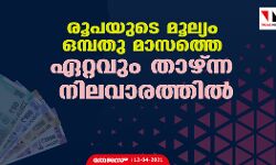 രൂപയുടെ മൂല്യം ഒമ്പതു മാസത്തെ ഏറ്റവും താഴ്ന്ന‌ നിലവാരത്തിൽ