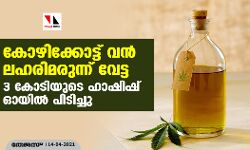 കോഴിക്കോട്ട് വന്‍ ലഹരിമരുന്ന് വേട്ട, 3 കോടിയുടെ ഹാഷിഷ് ഓയില്‍ പിടിച്ചു