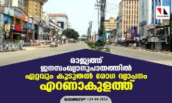 രാജ്യത്ത് ജനസംഖ്യാനുപാതത്തില്‍ ഏറ്റവും കൂടുതല്‍ രോഗ വ്യാപനം എറണാകുളത്ത്