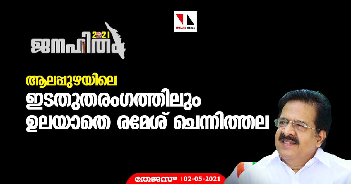 ആലപ്പുഴയിലെ ഇടതുതരംഗത്തിലും ഉലയാതെ രമേശ് ചെന്നിത്തല